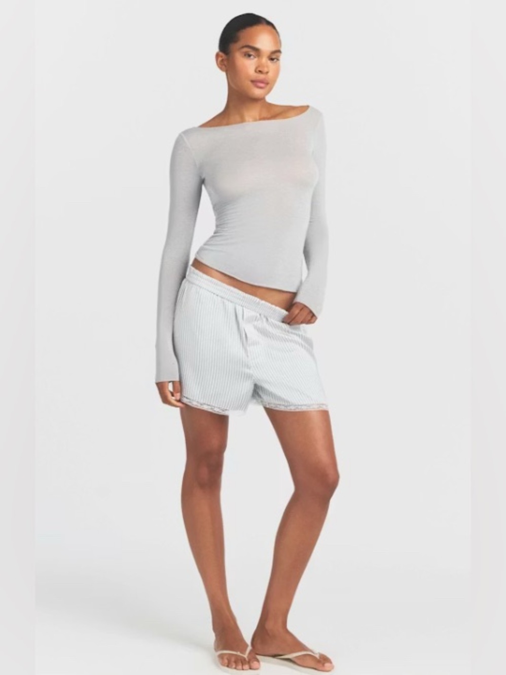 SKIMS Sheer Modal Long Sleeve T-Shirt M